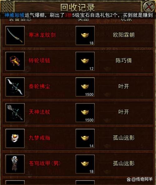 传奇好服神秘副本装备掉落分析