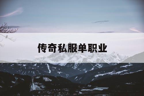 传奇私服单职业