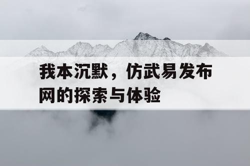 我本沉默，仿武易发布网的探索与体验