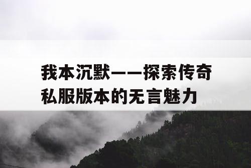 我本沉默——探索传奇私服版本的无言魅力