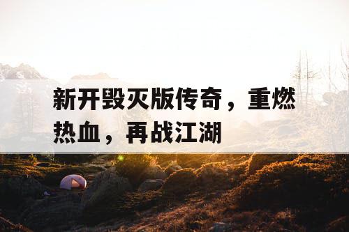 新开毁灭版传奇，重燃热血，再战江湖