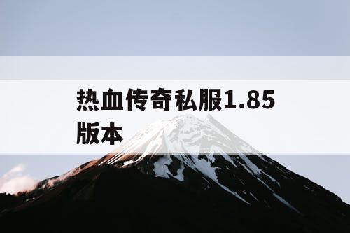 热血传奇私服1.85版本