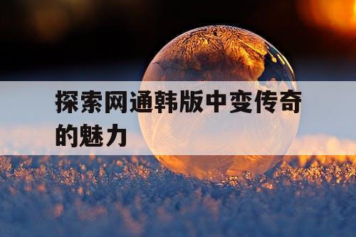 探索网通韩版中变传奇的魅力