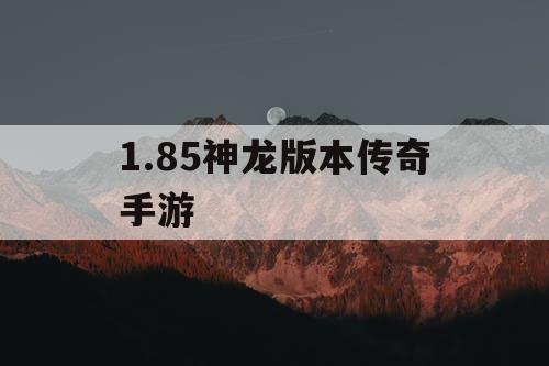 1.85神龙版本传奇手游