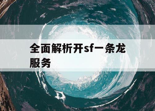 全面解析开sf一条龙服务