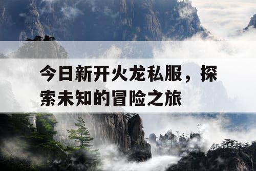 今日新开火龙私服，探索未知的冒险之旅