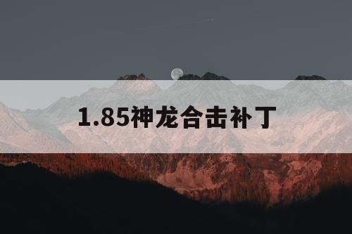 1.85神龙合击补丁