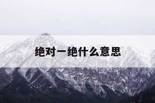 绝对一绝什么意思