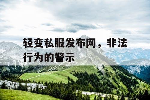 轻变私服发布网，非法行为的警示