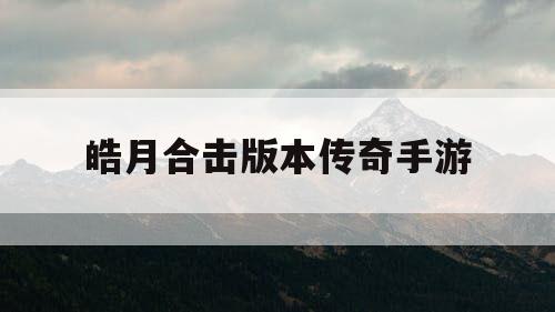 皓月合击版本传奇手游