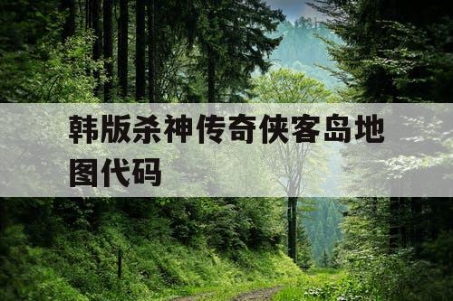 韩版杀神传奇侠客岛地图代码