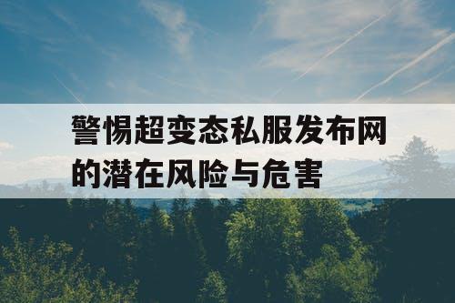 警惕超变态私服发布网的潜在风险与危害