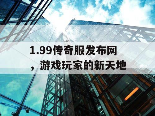 1.99传奇服发布网，游戏玩家的新天地