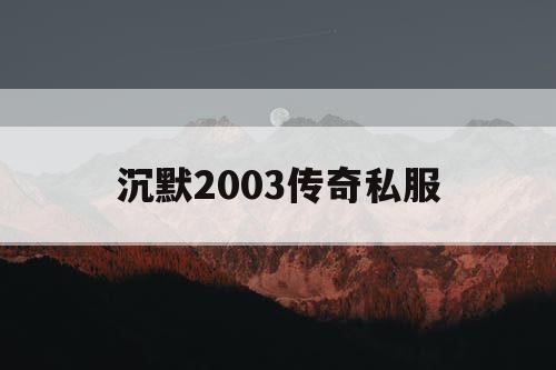 沉默2003传奇私服