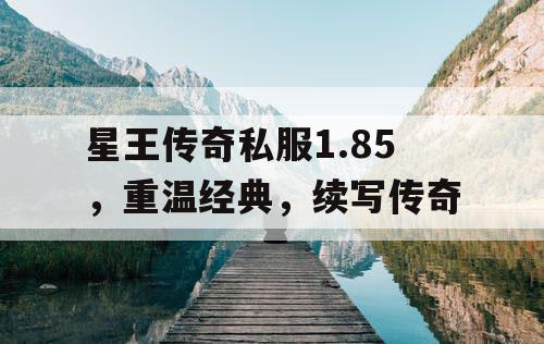 星王传奇私服1.85，重温经典，续写传奇