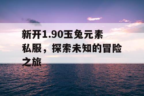 新开1.90玉兔元素私服，探索未知的冒险之旅