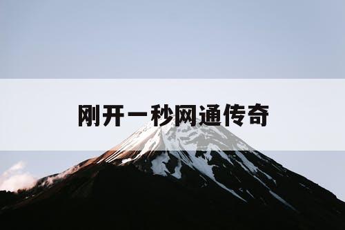 刚开一秒网通传奇