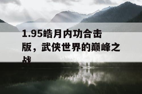 1.95皓月内功合击版，武侠世界的巅峰之战