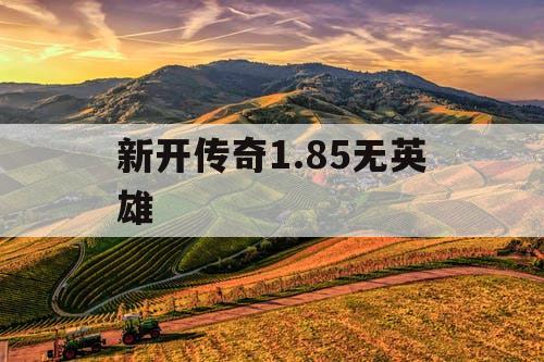 新开传奇1.85无英雄