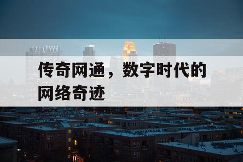 传奇网通，数字时代的网络奇迹