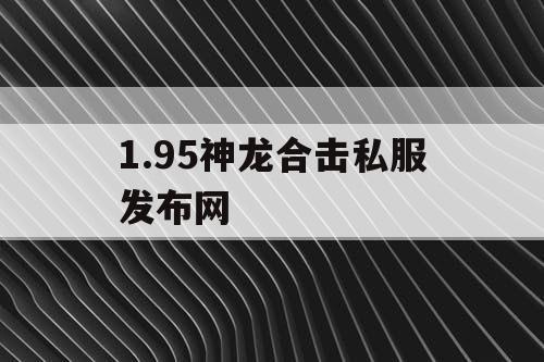 1.95神龙合击私服发布网