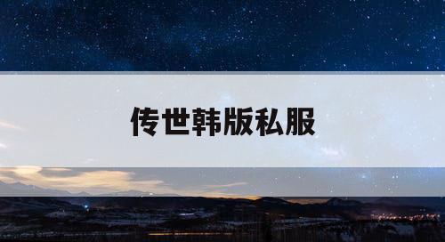 传世韩版私服