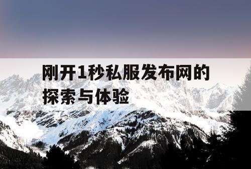 刚开1秒私服发布网的探索与体验