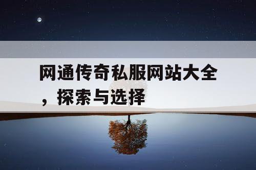 网通传奇私服网站大全，探索与选择