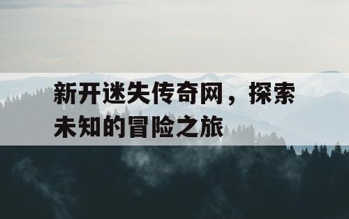 新开迷失传奇网，探索未知的冒险之旅