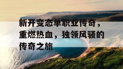 新开变态单职业传奇，重燃热血，独领风骚的传奇之旅