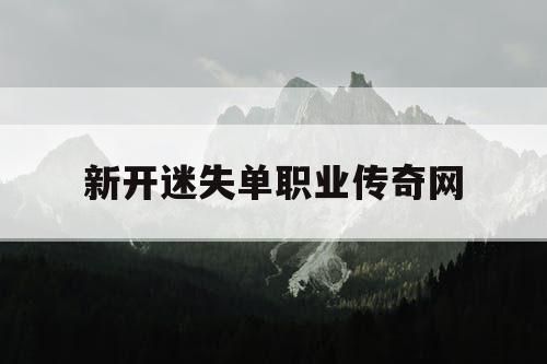 新开迷失单职业传奇网