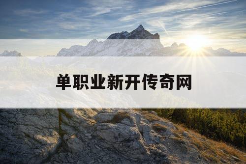 单职业新开传奇网