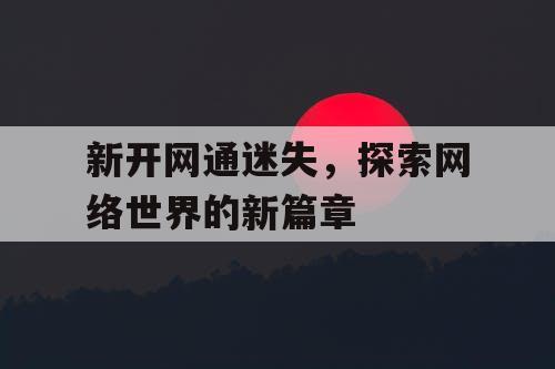 新开网通迷失，探索网络世界的新篇章