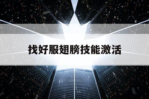 找好服翅膀技能激活