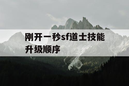 刚开一秒sf道士技能升级顺序