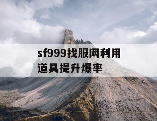 sf999找服网利用道具提升爆率