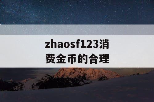 zhaosf123消费金币的合理