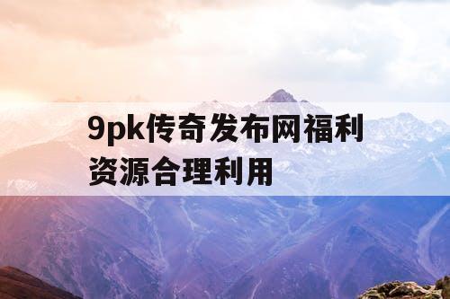 9pk传奇发布网福利资源合理利用