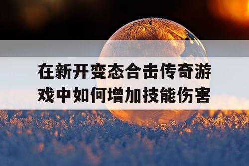 在新开变态合击传奇游戏中如何增加技能伤害