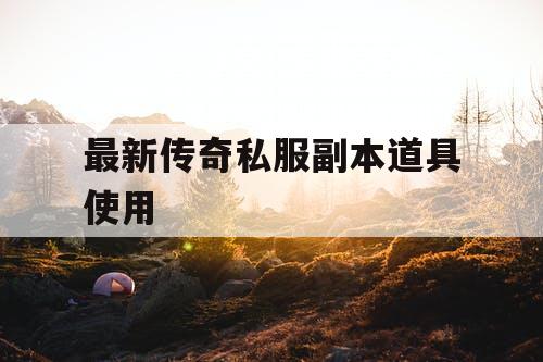 最新传奇私服副本道具使用