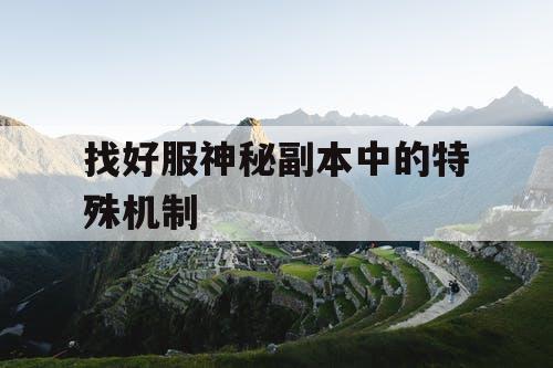 找好服神秘副本中的特殊机制