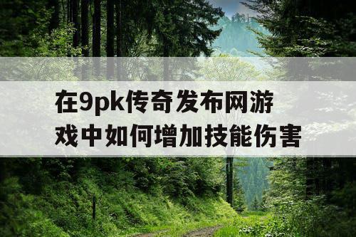 在9pk传奇发布网游戏中如何增加技能伤害