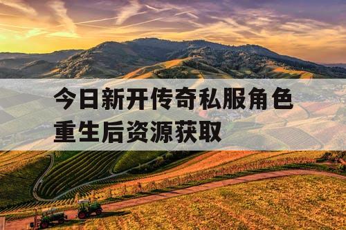 今日新开传奇私服角色重生后资源获取