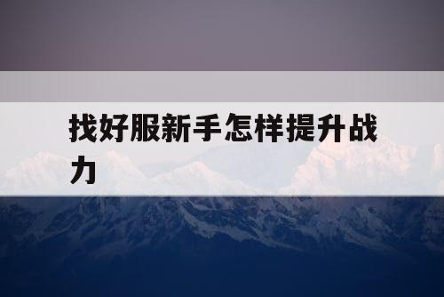 找好服新手怎样提升战力