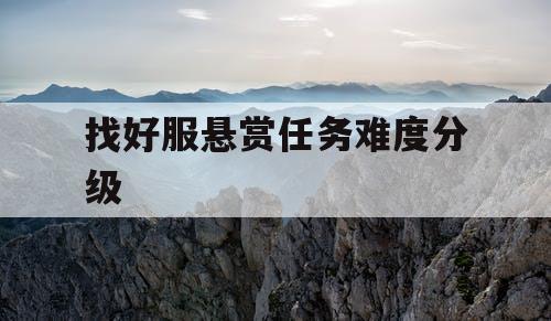 找好服悬赏任务难度分级