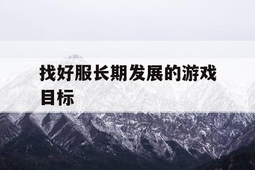 找好服长期发展的游戏目标
