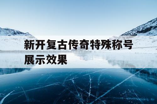 新开复古传奇特殊称号展示效果