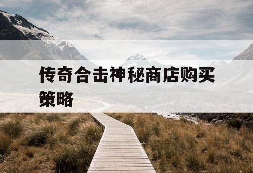 传奇合击神秘商店购买策略