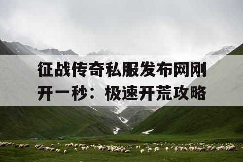 征战传奇私服发布网刚开一秒：极速开荒攻略