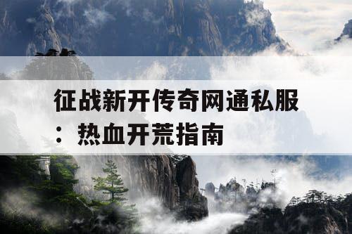 征战新开传奇网通私服：热血开荒指南